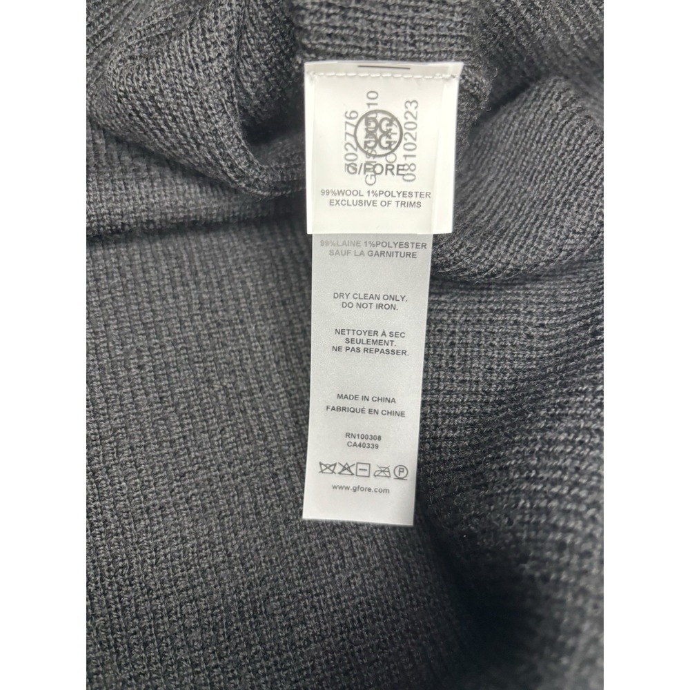 G/FORE Golf Sweater XL Men Onyx Black Waffle Knit Merino Wool V-Neck NWT‎ $295 - Picture 8 of 8